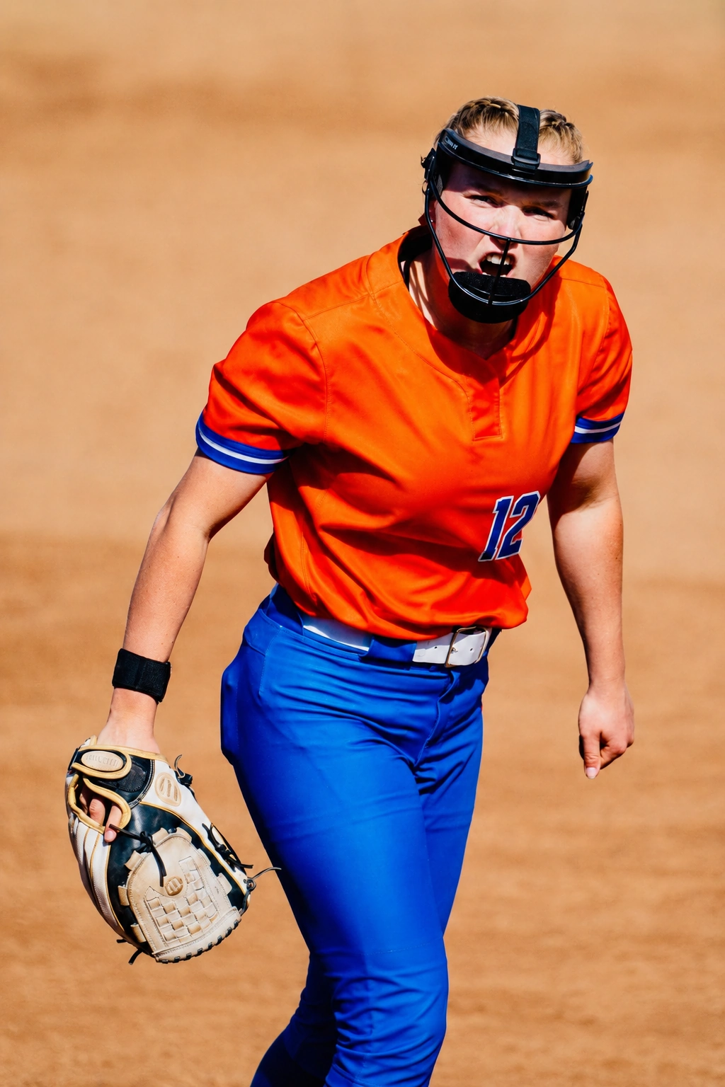 Loula-Rae McNamara fielding her position for Boise State Softball