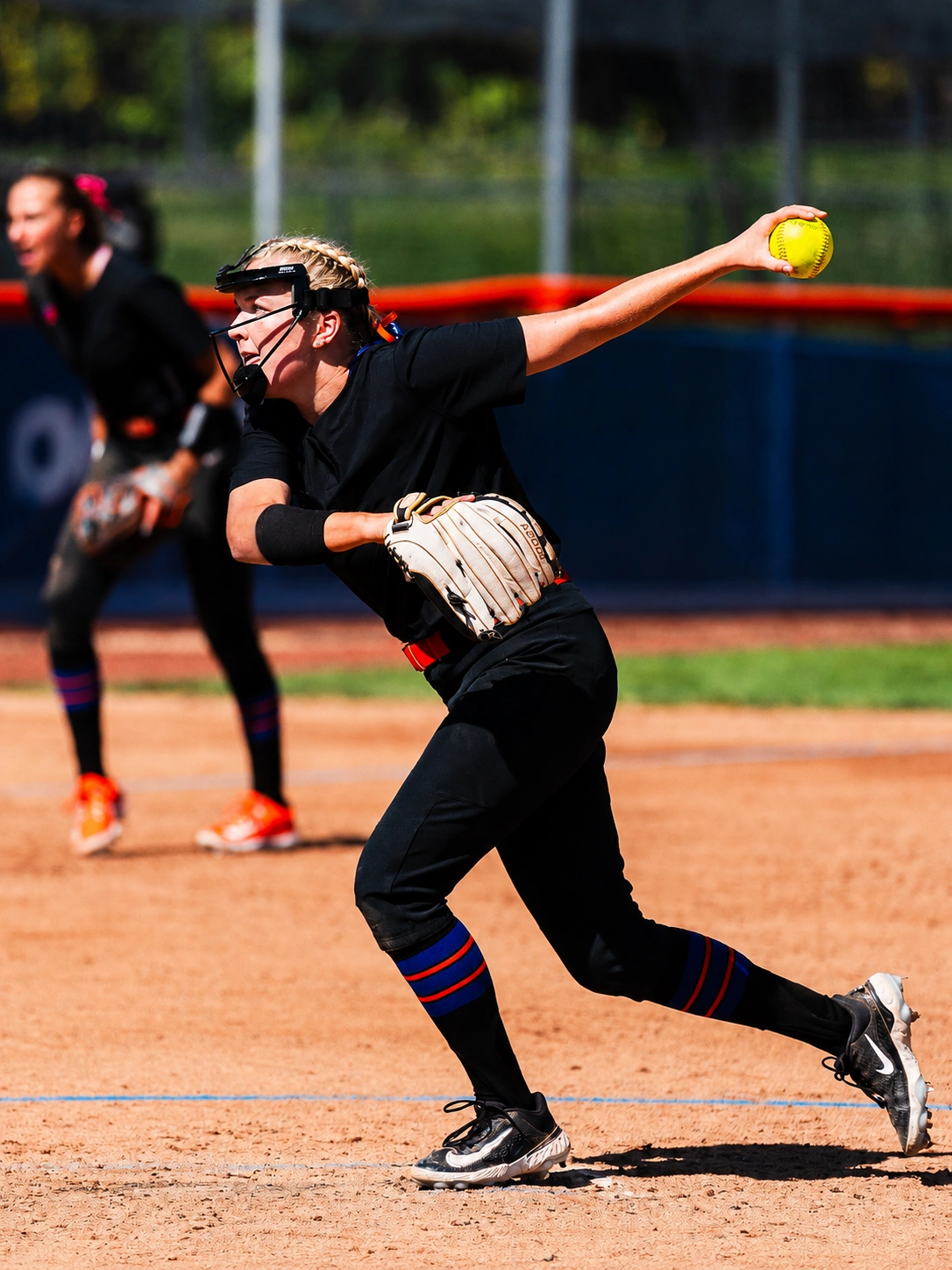 Loula-Rae McNamara releasing a pitch for Boise State Softball