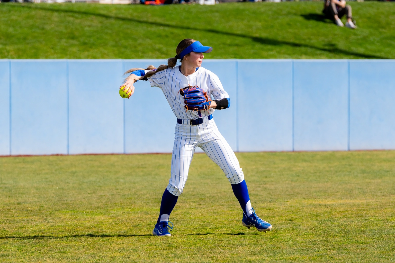 Quinn Southerland throwing in from the outfield